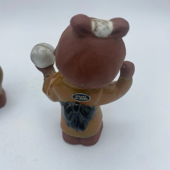Vtg Japanese Red Clay Pottery Children holding Instruments figurines set of 3 4” - Picture 3 of 16